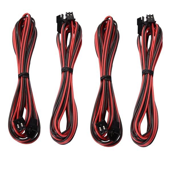 R REIFENG 4pcs 2M 3D Printer Cooling Fan Extension Cable Wire 2pin Xh2.54 Connection Male Female