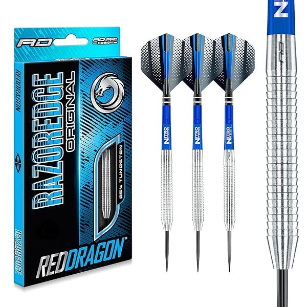 Buy RED DRAGON Razor Edge 24g Tungsten Darts - Premium Flights & Stems Included!