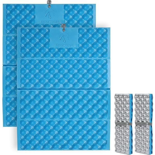 REDCAMP Foam Hiking Seat Pad Foldable Z Ultralight Sitting Pad for Camping Backpacking Stadium Outdoor Blue 2pc