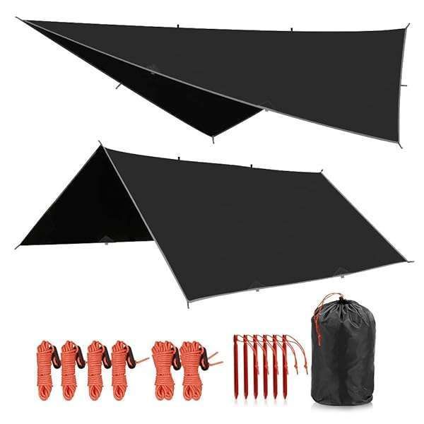 REDCAMP 10x12ft Waterproof Hammock Rain Fly Tarp - Lightweight Camping Shelter for Hiking & Outdoor Adventures