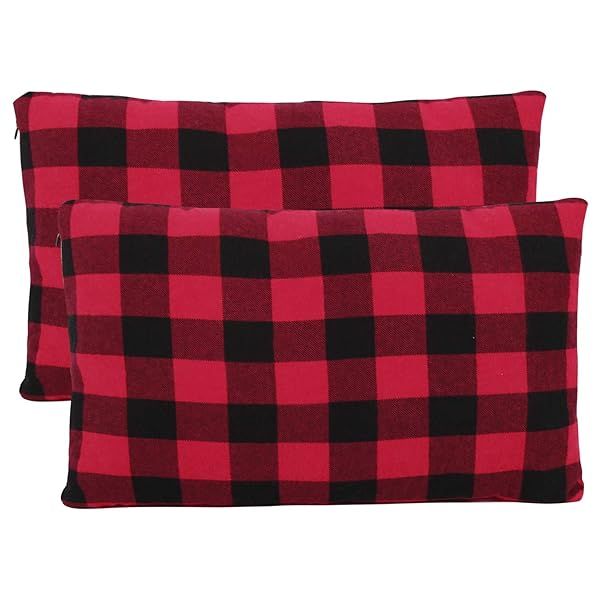 REDCAMP Small Camping Pillow Lightweight Compressible 2PCS Flannel Travel Pillow with Removable Cover for Outdoor Comfort