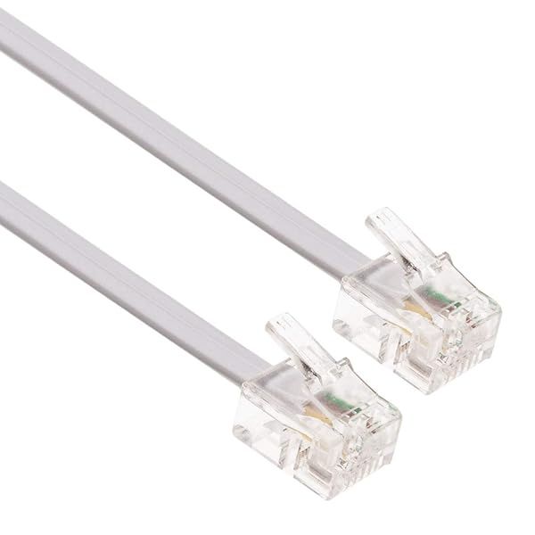 RJ11 Cable ADSL 66ft Extension Lead High Speed Phone Cord for Xfinity Internet Router Modem to Phone Socket Microfilter Landline Wire White