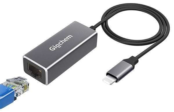 RJ45 Ethernet Adapter for Phone & Pad - 3.3ft High-Speed LAN Cable, Plug & Play, 10/100Mbps - Enbia [Grey]