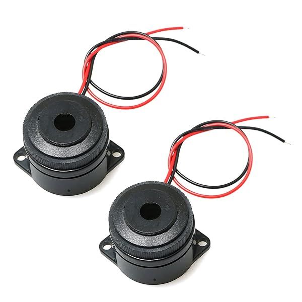 RLECS 2pcs 90dB Active Electronic Buzzer Alarm Sounder for Arduino DC 24V Piezo Speaker with Wires