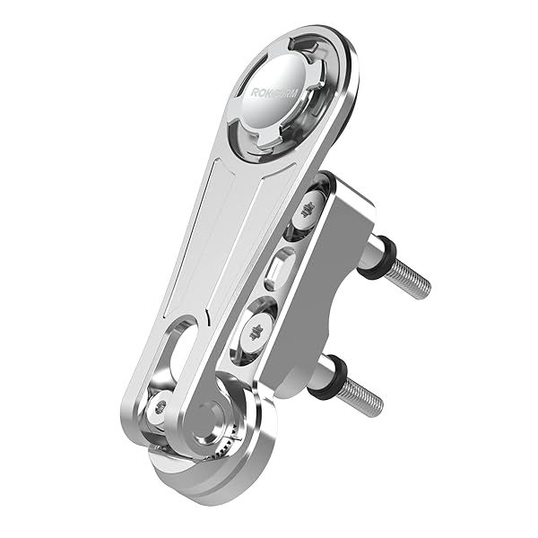 ROKFORM Motorcycle Phone Mount: Secure Clutch Perch Mount for Harley with Quad Tab Lock & Magnet - Polished Aluminum