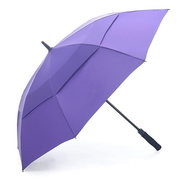 RUMBRELLA 55/62 Inch UV Golf Umbrella - Large Windproof Double Canopy Auto Open Stick Umbrella