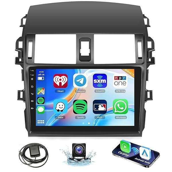 "Upgrade Your 2009-2013 Toyota Corolla: Rimoody 9" Android 13 Car Radio with Wireless CarPlay, Bluetooth, GPS & Backup Camera"