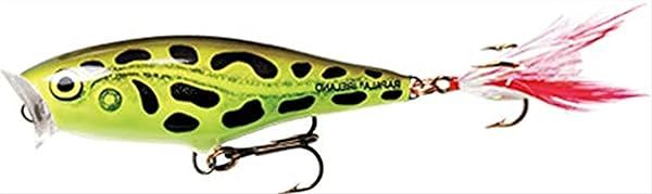 Rapala Skitter Pop 05 Fishing Lure - 2-Inch Lime Frog for Topwater Action