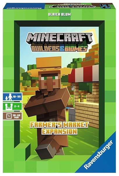 Ravensburger Minecraft Builders and Biomes Farmers Market Expansion Strategy Board Game for Ages 10 and Up Amazon Exclusive