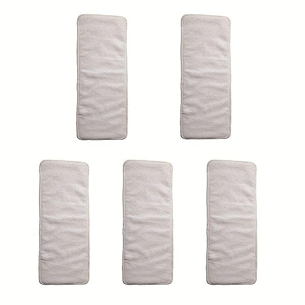 ReUseLife 5 Pack Microfiber Inserts for Cloth Incontinence Underwear and Adult Diapers 4 Layers 7.8 X 19.2 Inches