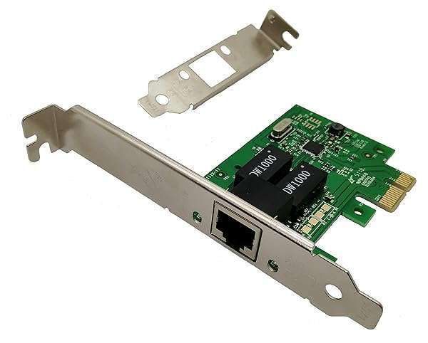 Realtek Gigabit PCIe Ethernet Card with Low Profile Bracket - No Software Needed