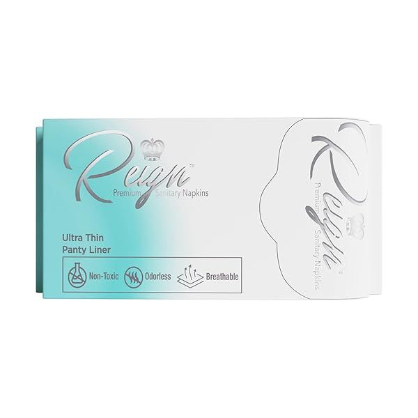 Reign Ultra Thin Panty Liners 30 Count Menstrual Sanitary Napkins for Women Comfortable Period Pads