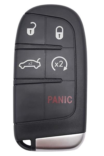 Keyless Entry Key Fob Cover for Dodge Charger, Jeep Grand Cherokee & Chrysler 300 - Durable Replacement Case