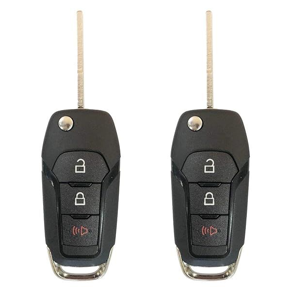 Keyless Remote Flip Key Fob Replacement for 2015-2019 Ford F-150 F-250 F-350 - AUTO KEY MAX (Pair) - Fast Shipping!