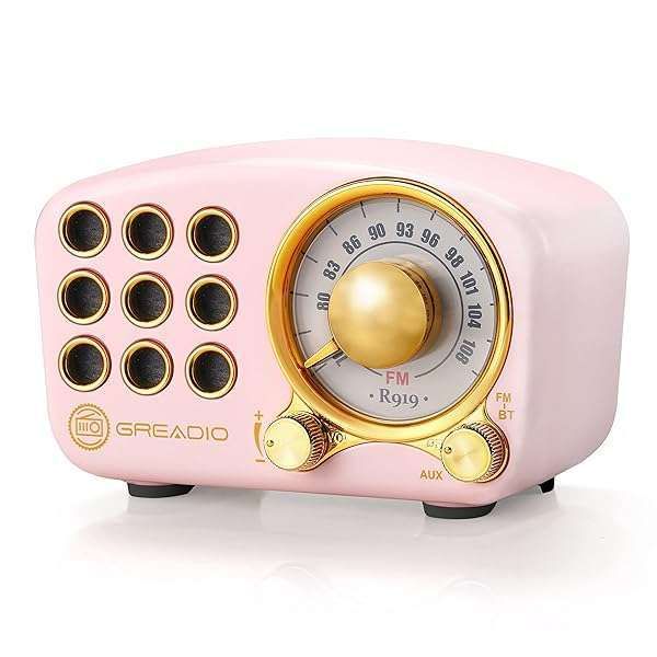 Retro Bluetooth Speaker: Vintage FM Radio with Strong Bass, Loud Volume & Bluetooth 5.0 - Classic Pink Style