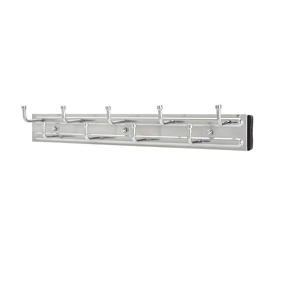 "Rev-A-Shelf 14" Pull Out Closet Rack for Belts, Ties & Scarves - Chrome Organizer with Mounting Hardware"