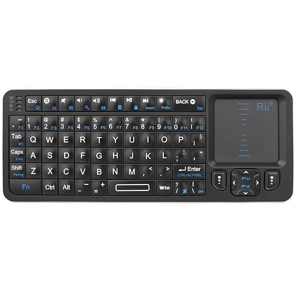 Rii K06 Mini Bluetooth Keyboard: Backlit 2.4GHz Wireless with Touchpad for Android TV, Mac, Windows & HTPC