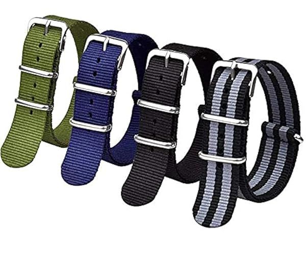 Ritche 16mm Military Ballistic Nylon Watch Strap Compatible with Sekio 5 Replacement Bands for Men Women 4 Packs Ideal Christmas Gifts