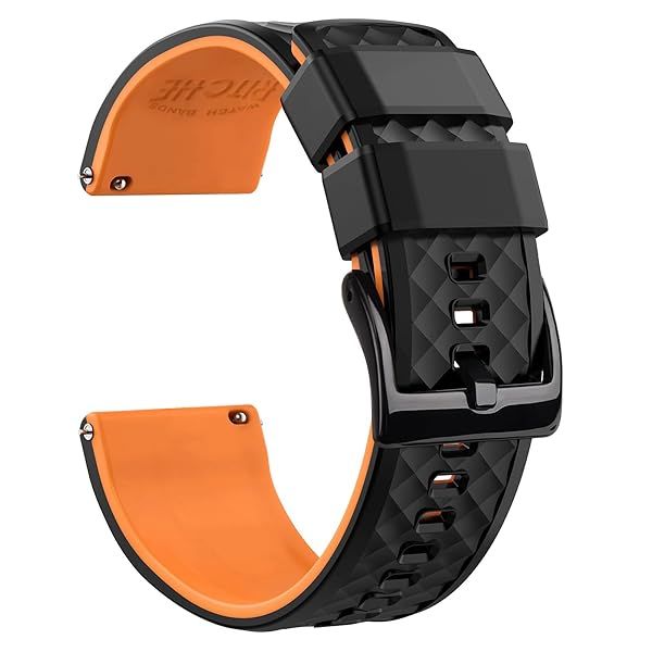 Ritche Christmas Gift 24mm Silicone Quick Release Rubber Watch Bands for Men Perfect for White Elephant Gifts and Stocking Stuffers