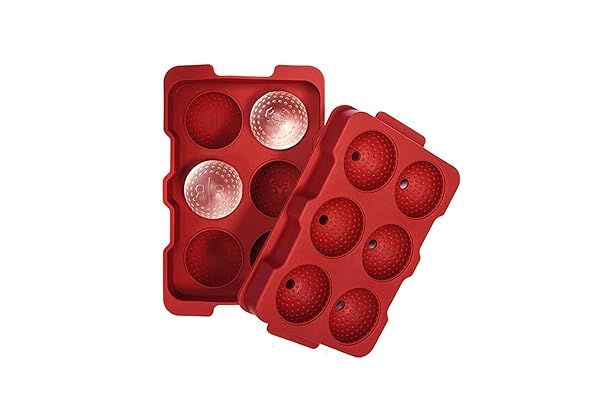 Rival and Revel R|R Rocks Golf Ball Ice Maker - 6 Ball Tray in Red, Perfect for Parties!