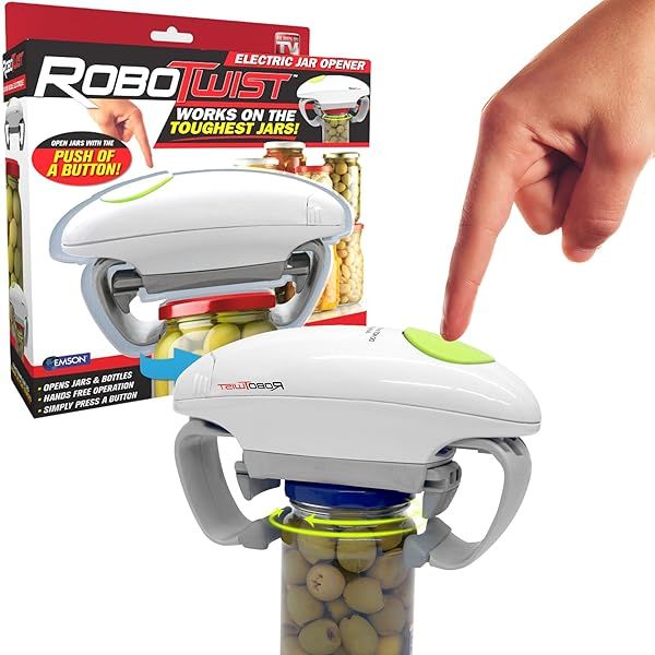 Robotwist Automatic Jar Opener - Deluxe Electric Handsfree Gadget for All Jar Sizes | Easy & Efficient Kitchen Tool