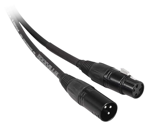 Rockville RCXFM100P-B 100ft Black Female to Male REAN XLR Mic Speaker Cable for Professional Audio Use