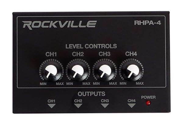 Rockville RHPA4 4-Channel Headphone Amplifier: Compact Stereo/Mono Amp for Superior Sound Quality