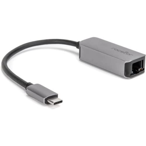 Rocstor Y10A269-A1 USB-C to Gigabit Ethernet Adapter - Fast 10/100/1000 Network Connectivity in Durable Aluminum