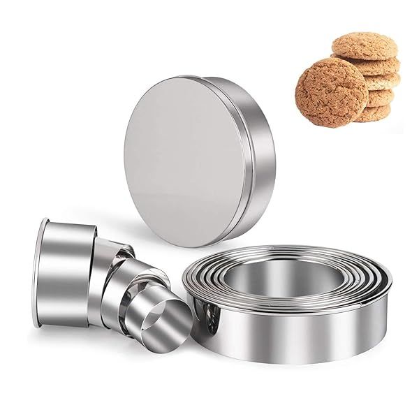 Round Cookie Cutter Set of 12 Circle Pastry Cutters for Baking Biscuit and Cake Decorating