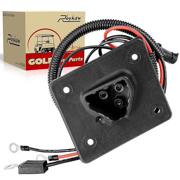 Roykaw Golf Cart 48 Volts Charger Receptacle Delta-Q Socket with Wires for EZGO RXV TXT 2008-Up and 2Five 2010-Up Electric Golf Cart