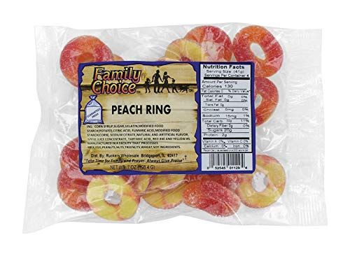 Buy Ruckers Wholesale Peach Rings 8 Oz - Case of 12 | Delicious Candy Treats