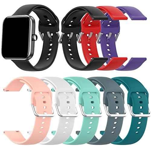 RuenTech Bands Compatible with SKG V7 Smart Watch Band, Soft Silicone Quick Release Replacement Straps for SKG-V7 V7 Pro Smart Watch, Band width: