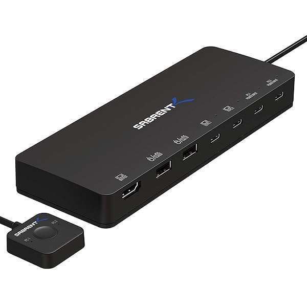 Buy SABRENT 2 Port USB Type C KVM Switch - 60W Power Delivery for Seamless Device Switching