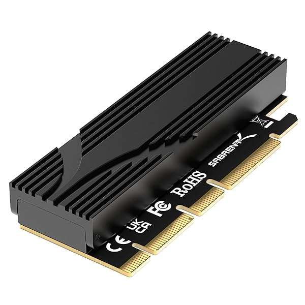 Upgrade Your Storage: SABRENT M.2 NVMe SSD to PCIe x16 Adapter with Heatsink - PCIe 5.0 Compatible
