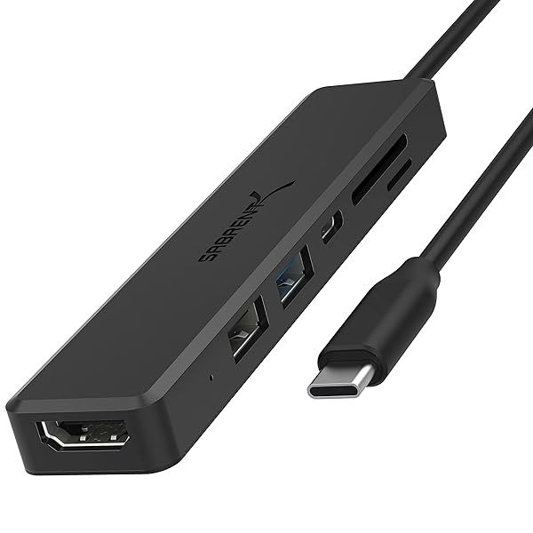 SABRENT Multi-Port USB Type-C Hub: 4K HDMI, 60W Power Delivery, USB 3.0/2.0, SD/microSD Reader - Enhance Your Connectivity!