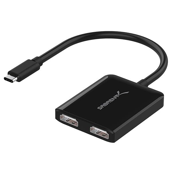 SABRENT USB Type C Dual HDMI Adapter: Connect Two 4K Monitors (30Hz) - Windows Compatible (DA-UCDH)