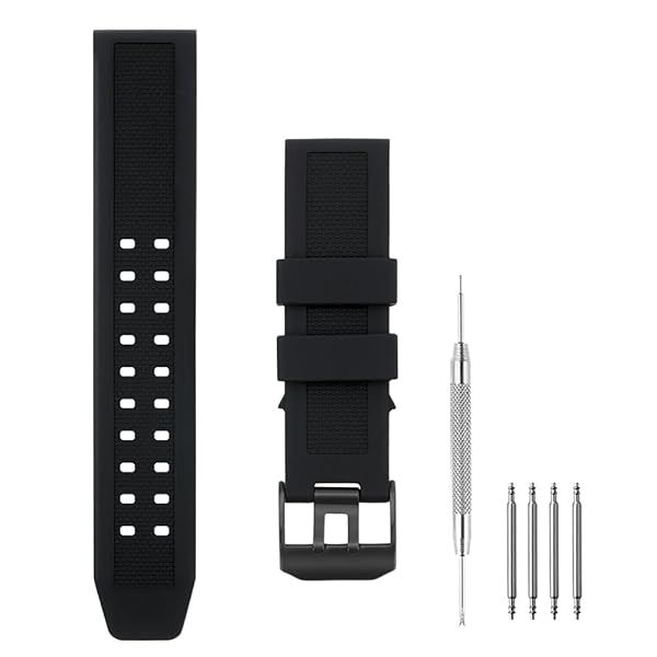SANDEIN Watch Band Compatible with Luminox, 23mm Soft Rubber Silicone Replacement Wrist Strap for Luminox 3050 8800 and 3950 Series Watch, Black