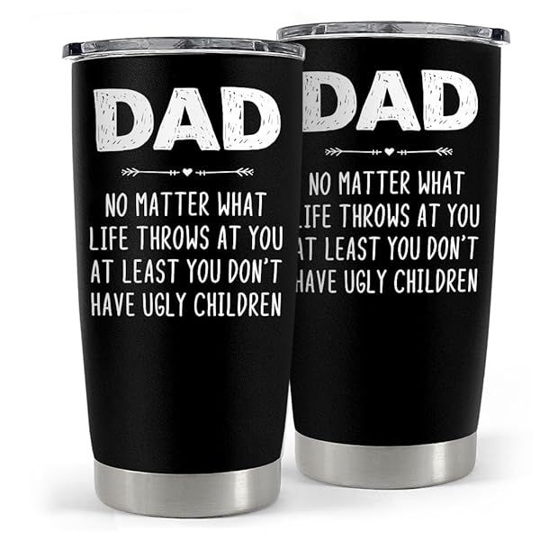 SANDJEST Dad Tumbler Gifts for Dad from Daughter Son 20oz Stainless Steel Insulated Travel Mug for Christmas Birthday Father's Day Gift Set