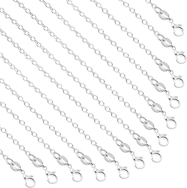 Buy SANNIX 50 Pack Silver Plated Necklace Chains - 18 Inch DIY Jewelry Making Supplies
