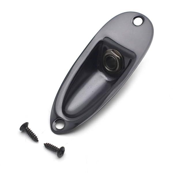 SAPHUE 1/4 Inch Guitar Input Jack Socket Plate for Fender Stratocaster Electric Guitar Replacement Parts Black