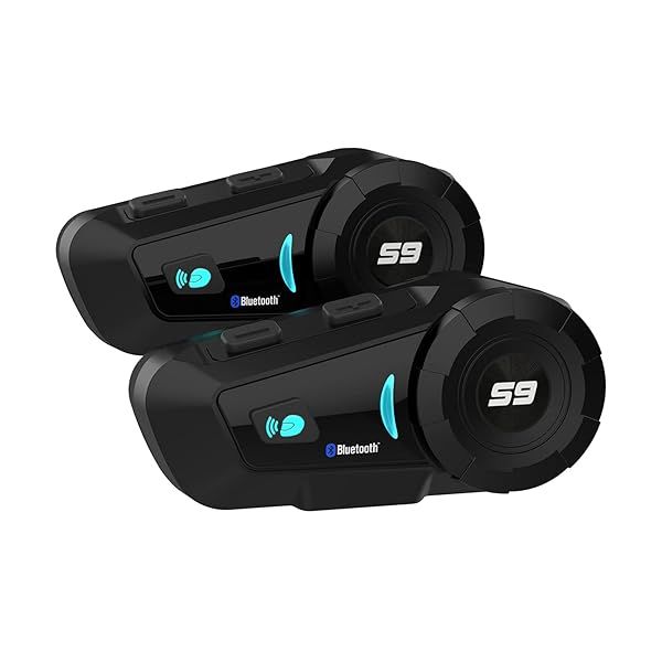 SCSETC S-9 Bluetooth Motorcycle Helmet Headset: 2000m Intercom, CVC Noise Cancellation, Handsfree & HD Music - 2 Pack