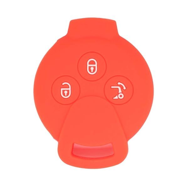 SEGADEN Orange Silicone Key Fob Cover for Mercedes Benz Smart Fortwo - 3 Button Protector Case CV4953