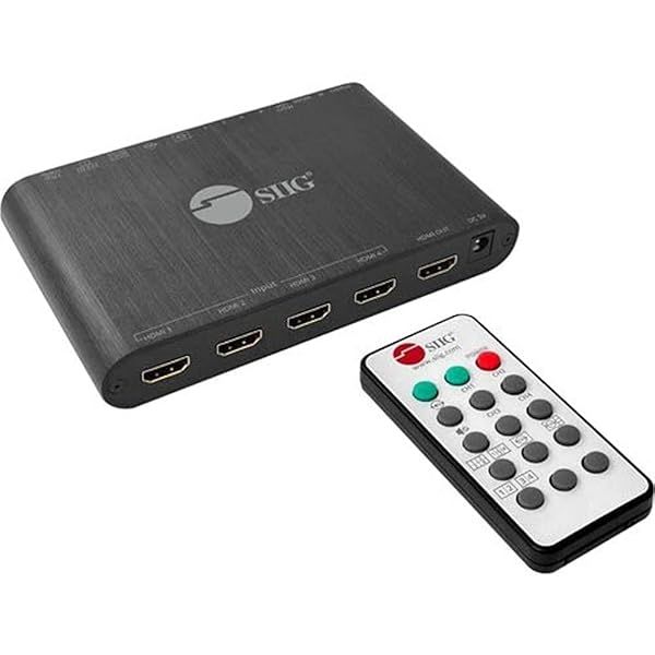 SIIG 1080p 4x1 HDMI Quad Multi-Viewer Seamless Switcher for PC DVD Security Camera with IR Remote Control and Audio Extractor