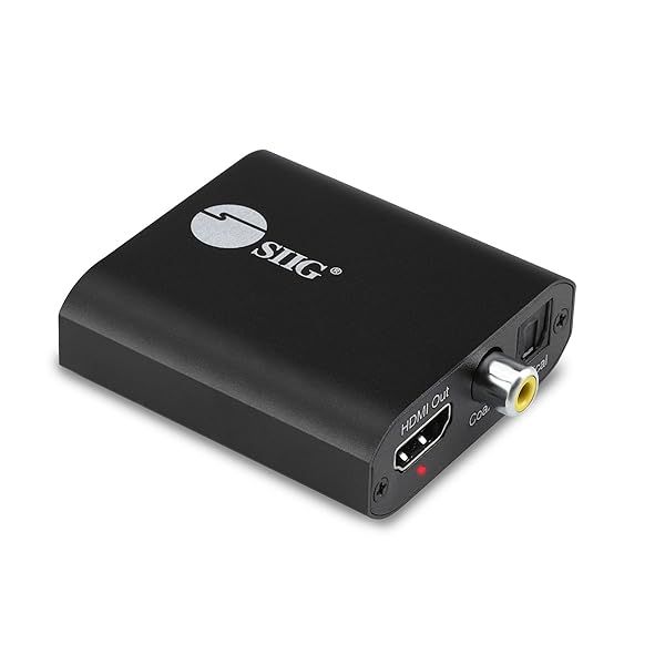 SIIG 4K HDMI Audio Extractor Converter Supports 4K60 4:2:0 HDCP 1.4 Toslink Coaxial 3.5mm Digital 5.1 PCM Audio CE-H26Q11-S1