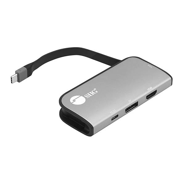 SIIG USB-C MST Hub with PD 3.0 for Windows and Chromebook Laptops Triple 1080p Video Outputs and 4K30 Support