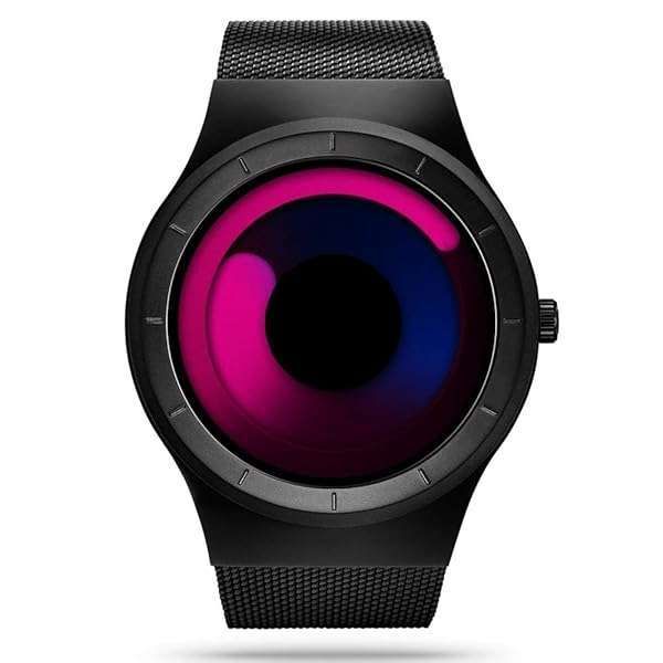 Shop SINOBI Men's Fashion Watch: Unique Black Purple Steel Mesh Design for Stylish Professionals