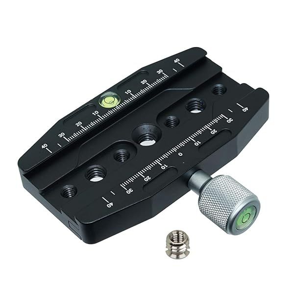 SIOTI Tripod Ball Head Mount Clamp with Quick Release Plate and 2 Bubble Spirit Levels for DSLR Camcorder Projector Heavy Video Camera