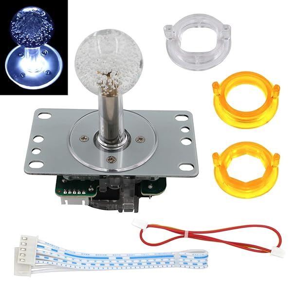 SJ JX Arcade LED Joystick SANWA Style Fight Game Stick Retro Joy Circular Octagonal Limiter for Raspberry Pi MAME JAMMA