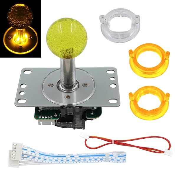 SJ JX Arcade LED Joystick SANWA Style Retro Fight Game Joystick Circular Octagonal Limiter for Raspberry Pi MAME JAMMA