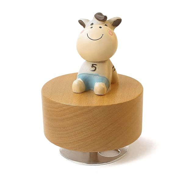 SOFTALK Cute Little Animal Wooden Mechanical Music Box, You are My Sunshine Musical Boxs,Gift for Boys and Girls Kids (Donkey)